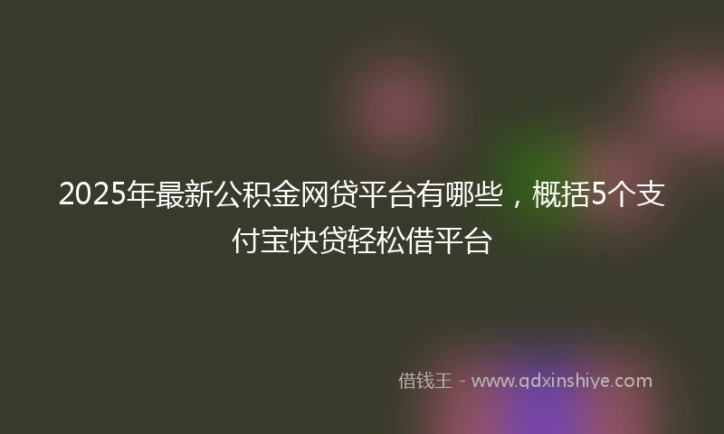 2025年最新公积金网贷平台有哪些，概括5个支付宝快贷轻松借平台