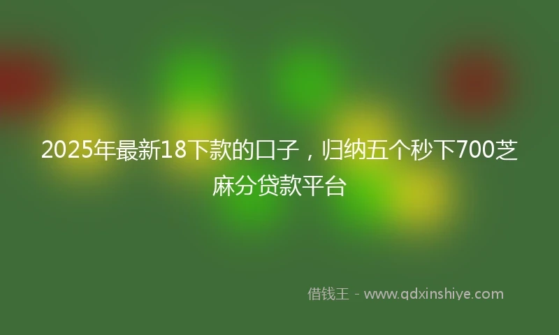 2025年最新18下款的口子，归纳五个秒下700芝麻分贷款平台