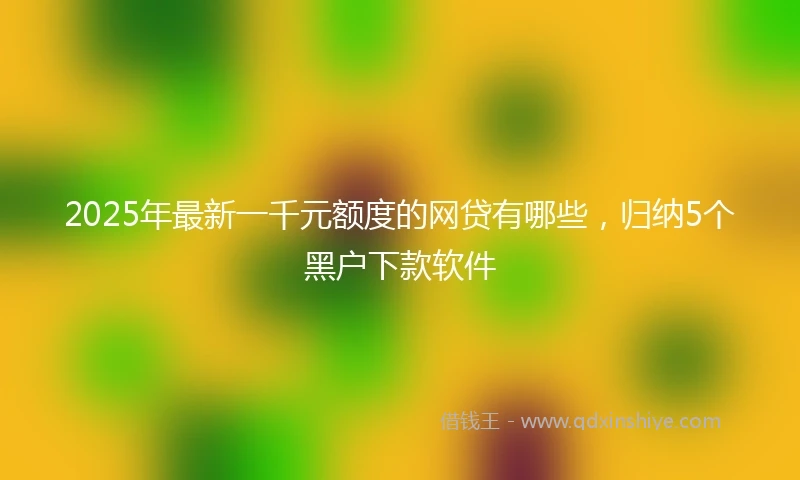 2025年最新一千元额度的网贷有哪些，归纳5个黑户下款软件