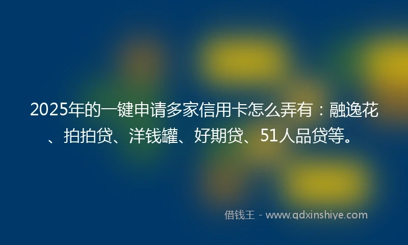 2025年的一键申请多家信用卡怎么弄有：融逸花、拍拍贷、洋钱罐、好期贷、51人品贷等。