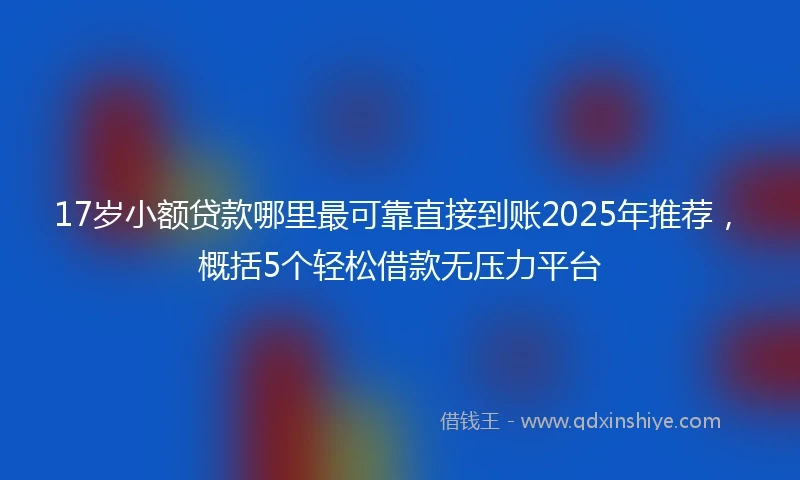 17岁小额贷款哪里最可靠直接到账2025年推荐，概括5个轻松借款无压力平台