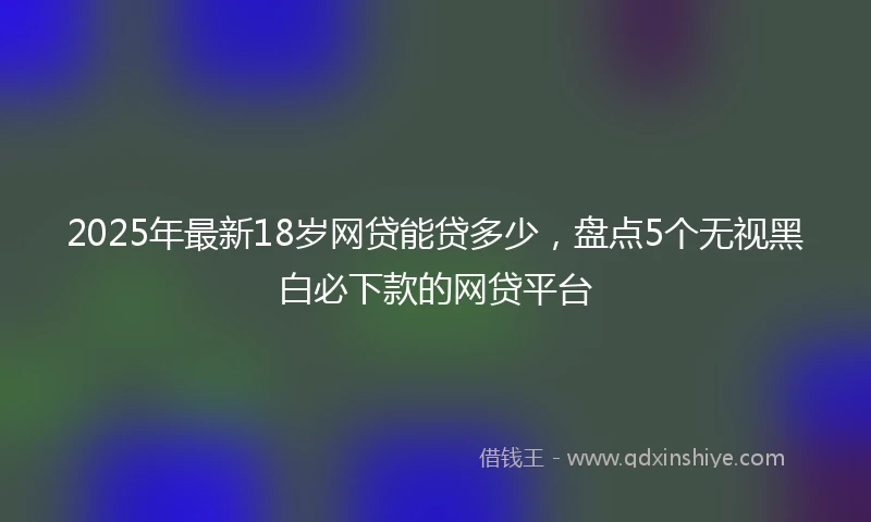 2025年最新18岁网贷能贷多少，盘点5个无视黑白必下款的网贷平台