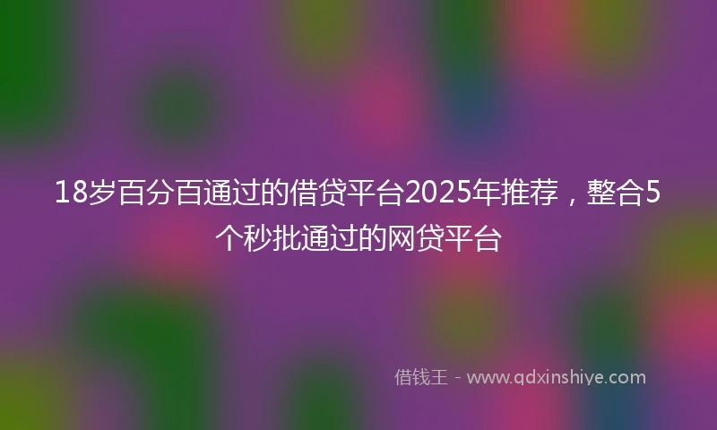 18岁百分百通过的借贷平台2025年推荐，整合5个秒批通过的网贷平台