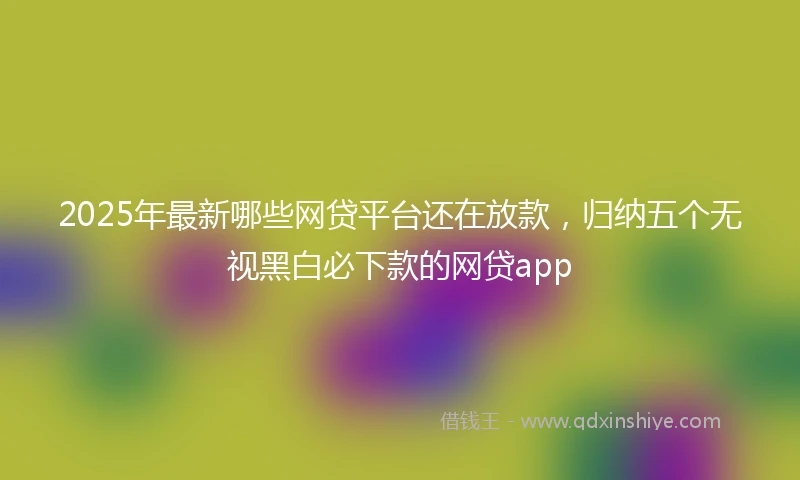 2025年最新哪些网贷平台还在放款，归纳五个无视黑白必下款的网贷app