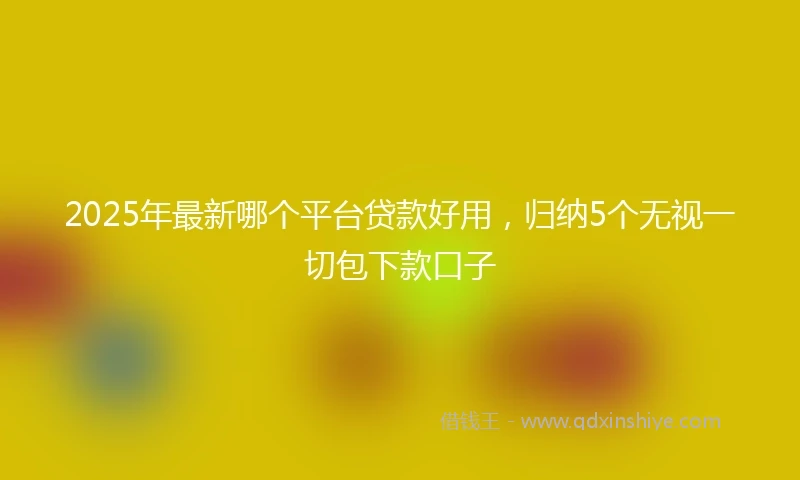 2025年最新哪个平台贷款好用，归纳5个无视一切包下款口子