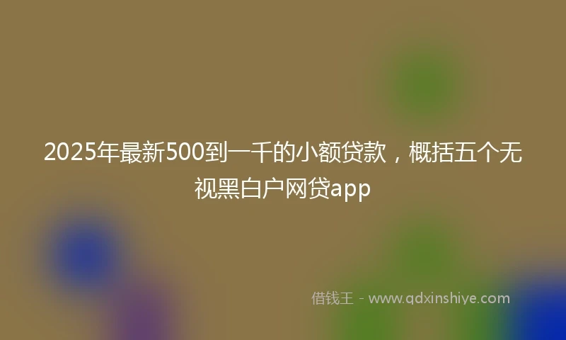 2025年最新500到一千的小额贷款，概括五个无视黑白户网贷app