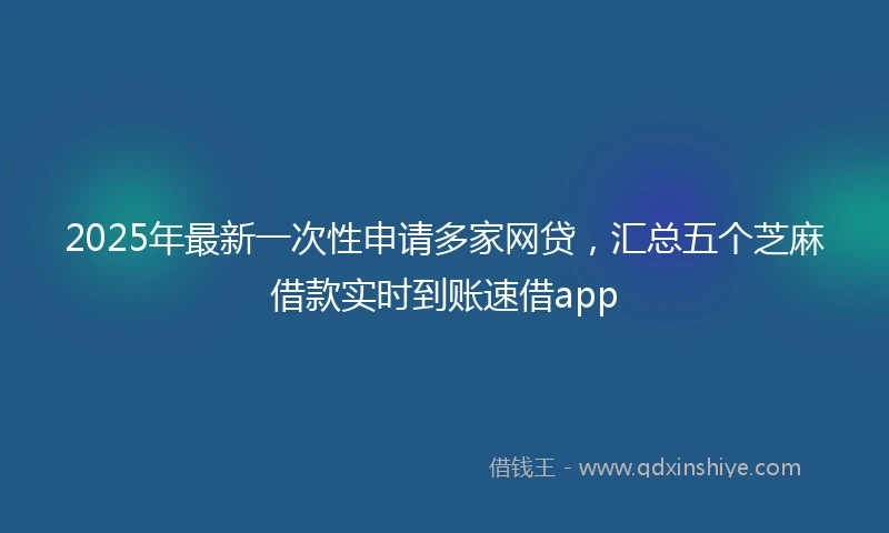2025年最新一次性申请多家网贷，汇总五个芝麻借款实时到账速借app