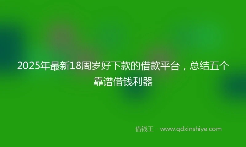 2025年最新18周岁好下款的借款平台，总结五个靠谱借钱利器