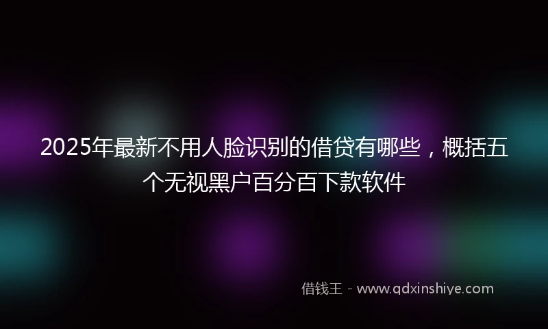 2025年最新不用人脸识别的借贷有哪些，概括五个无视黑户百分百下款软件