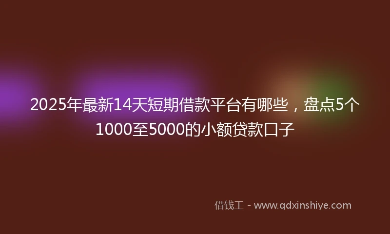 2025年最新14天短期借款平台有哪些，盘点5个1000至5000的小额贷款口子