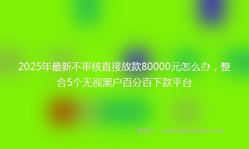 2025年最新不审核直接放款80000元怎么办，整合5个无视黑户百分百下款平台