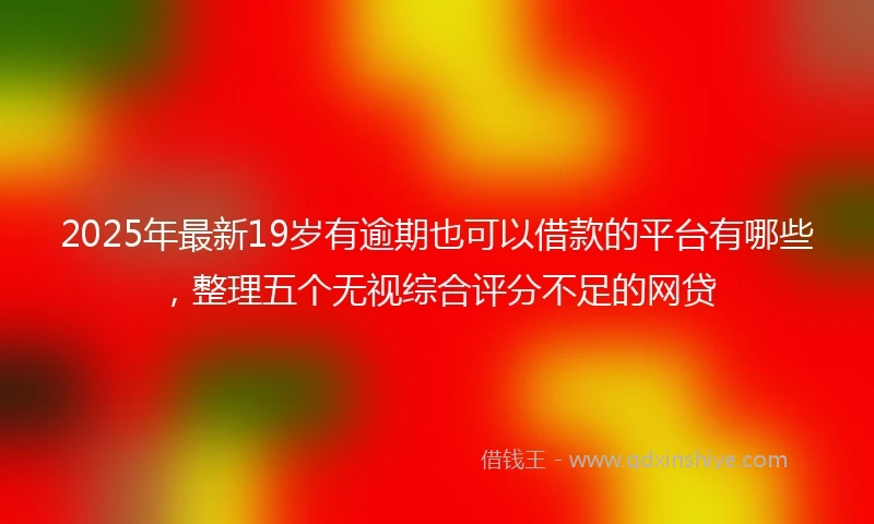 2025年最新19岁有逾期也可以借款的平台有哪些，整理五个无视综合评分不足的网贷