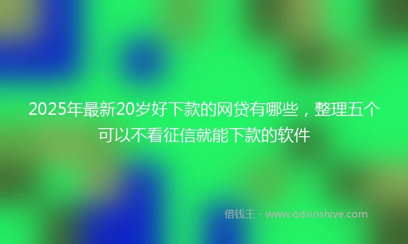 2025年最新20岁好下款的网贷有哪些，整理五个可以不看征信就能下款的软件