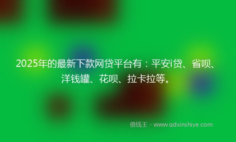 2025年的最新下款网贷平台有：平安i贷、省呗、洋钱罐、花呗、拉卡拉等。