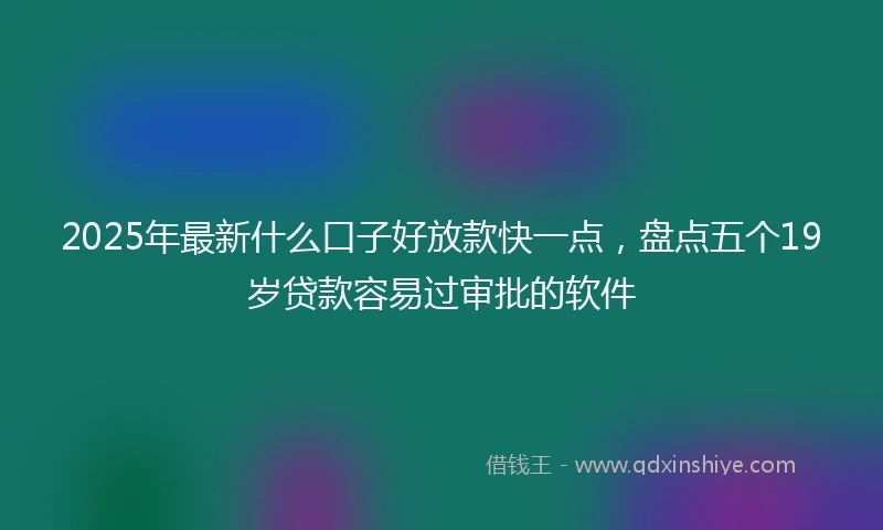 2025年最新什么口子好放款快一点，盘点五个19岁贷款容易过审批的软件