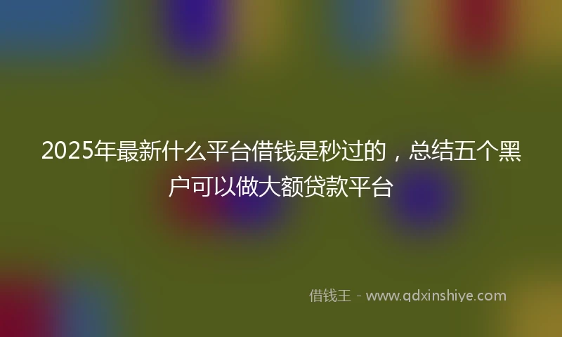 2025年最新什么平台借钱是秒过的，总结五个黑户可以做大额贷款平台
