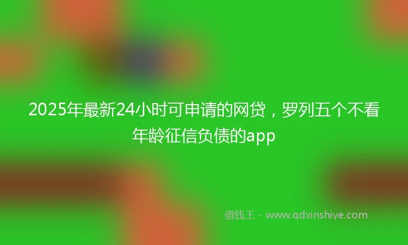 2025年最新24小时可申请的网贷，罗列五个不看年龄征信负债的app