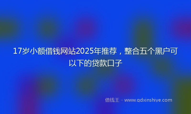 17岁小额借钱网站2025年推荐，整合五个黑户可以下的贷款口子