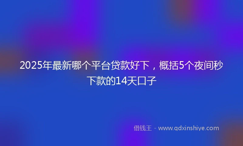 2025年最新哪个平台贷款好下，概括5个夜间秒下款的14天口子