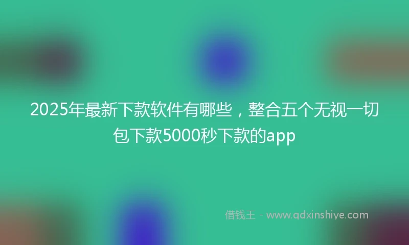 2025年最新下款软件有哪些，整合五个无视一切包下款5000秒下款的app