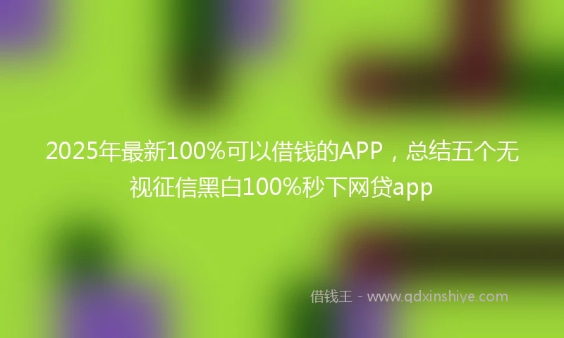 2025年最新100%可以借钱的APP，总结五个无视征信黑白100%秒下网贷app