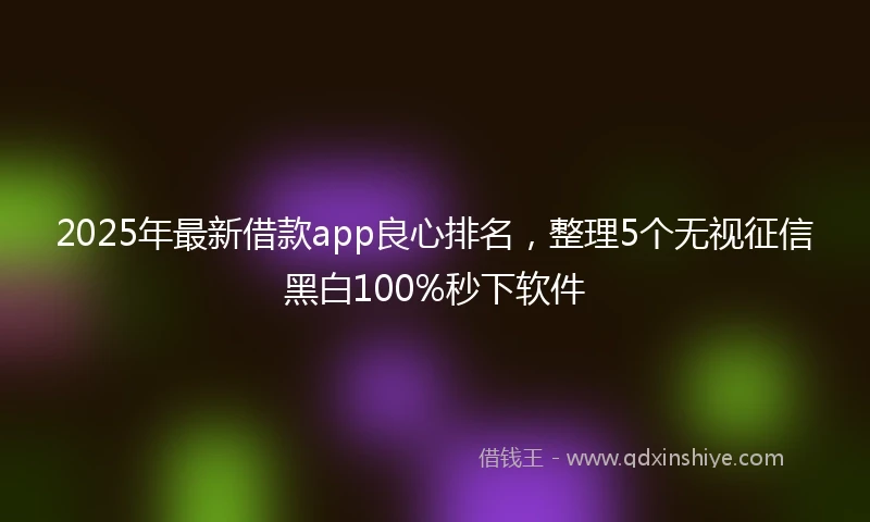 2025年最新借款app良心排名，整理5个无视征信黑白100%秒下软件