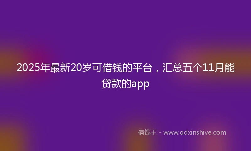 2025年最新20岁可借钱的平台，汇总五个11月能贷款的app