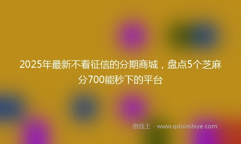 2025年最新不看征信的分期商城，盘点5个芝麻分700能秒下的平台