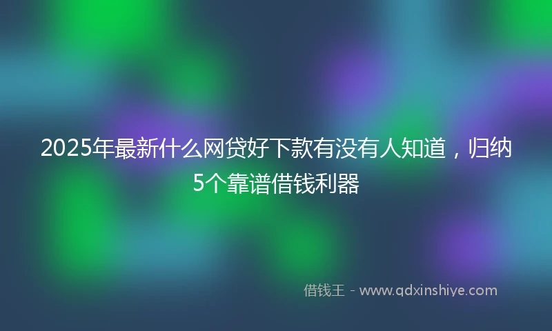 2025年最新什么网贷好下款有没有人知道，归纳5个靠谱借钱利器