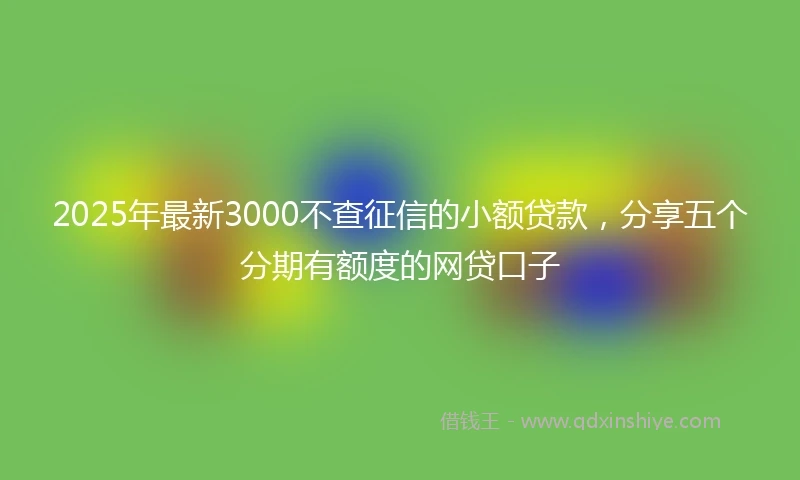 2025年最新3000不查征信的小额贷款，分享五个分期有额度的网贷口子
