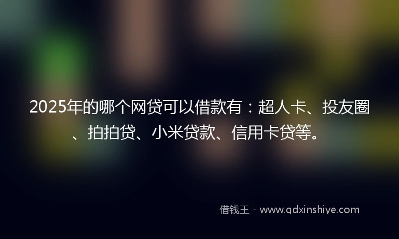 2025年的哪个网贷可以借款有：超人卡、投友圈、拍拍贷、小米贷款、信用卡贷等。
