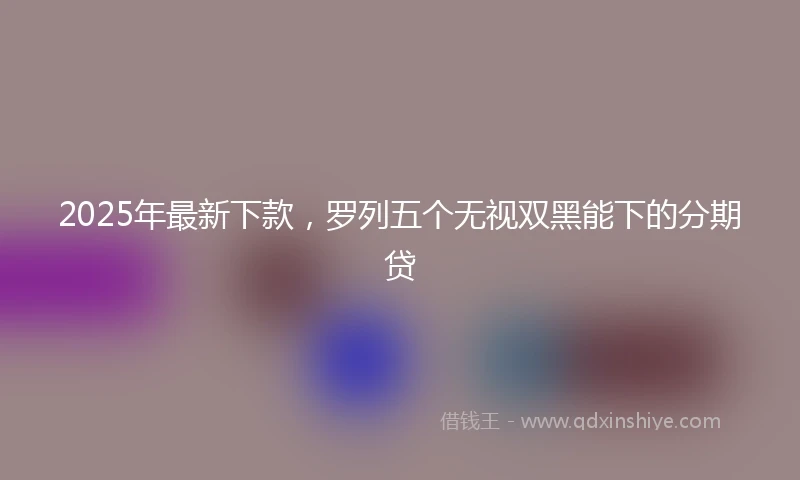 2025年最新下款，罗列五个无视双黑能下的分期贷