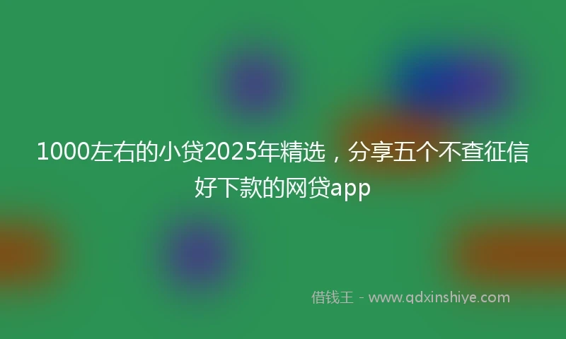 1000左右的小贷2025年精选，分享五个不查征信好下款的网贷app