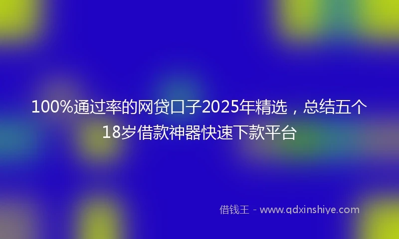 100%通过率的网贷口子2025年精选，总结五个18岁借款神器快速下款平台