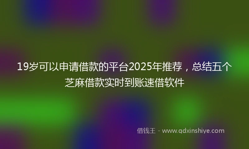 19岁可以申请借款的平台2025年推荐，总结五个芝麻借款实时到账速借软件