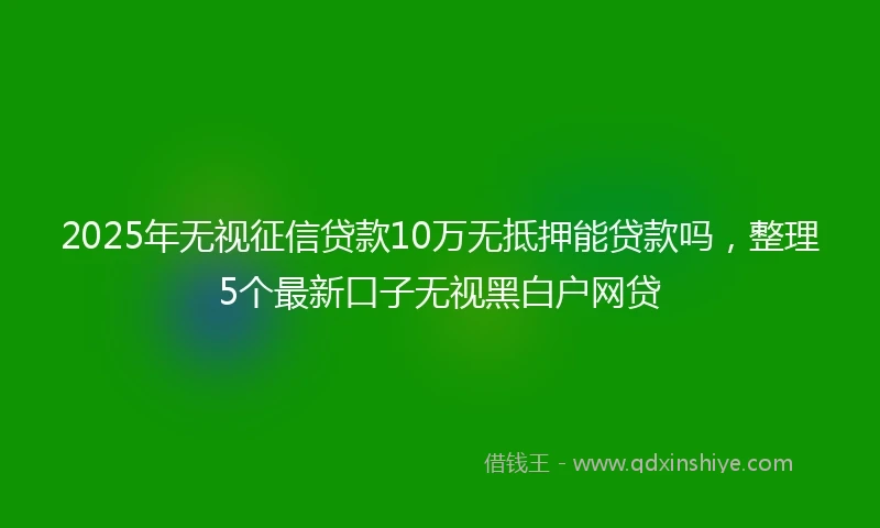2025年无视征信贷款10万无抵押能贷款吗，整理5个最新口子无视黑白户网贷