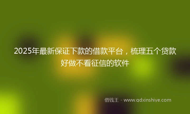 2025年最新保证下款的借款平台，梳理五个贷款好做不看征信的软件