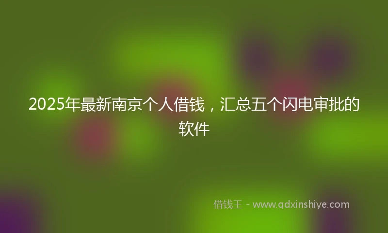 2025年最新南京个人借钱，汇总五个闪电审批的软件