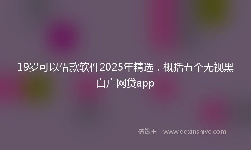 19岁可以借款软件2025年精选，概括五个无视黑白户网贷app
