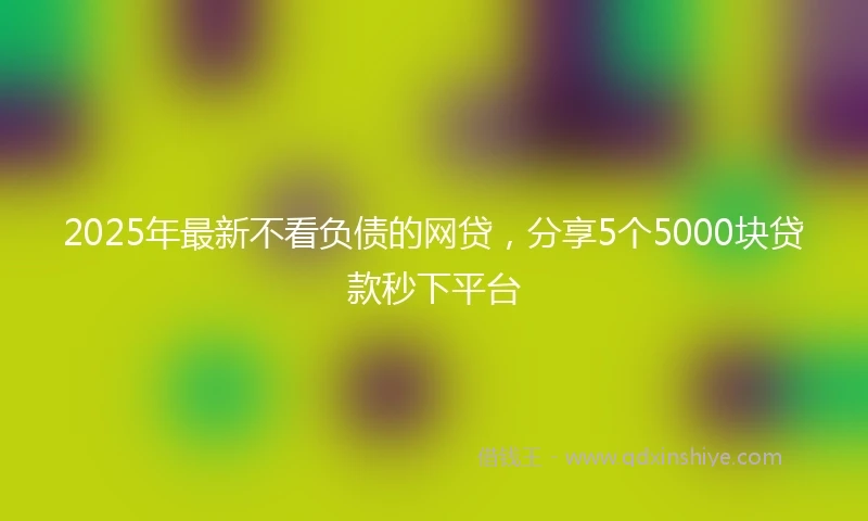 2025年最新不看负债的网贷，分享5个5000块贷款秒下平台