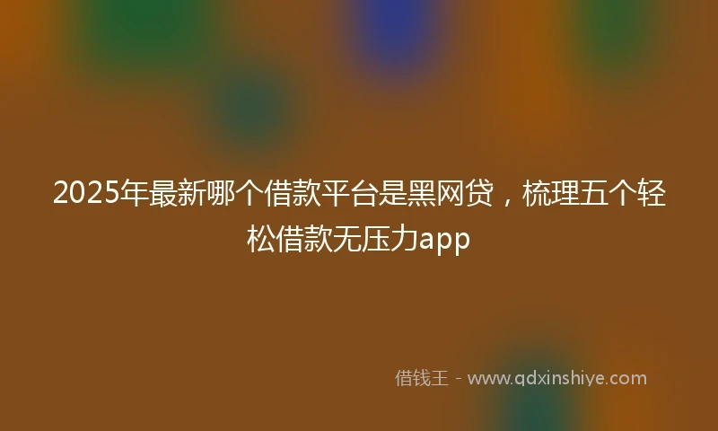 2025年最新哪个借款平台是黑网贷，梳理五个轻松借款无压力app