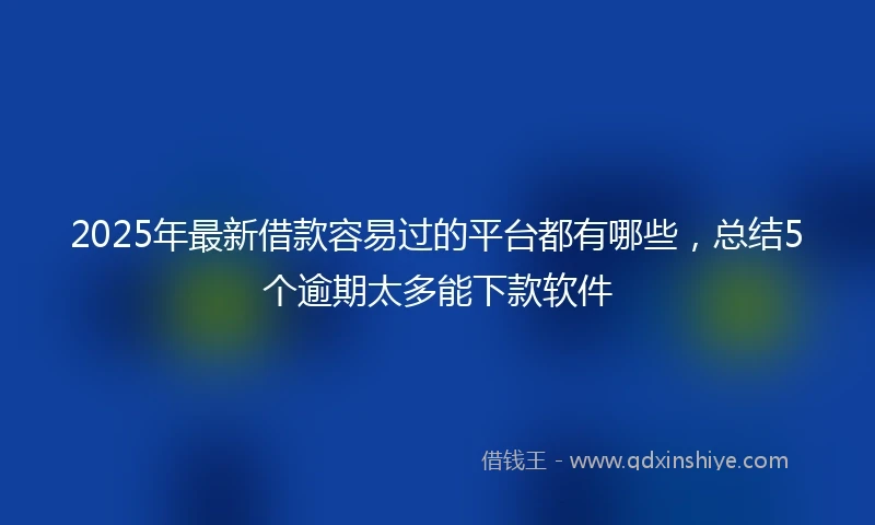 2025年最新借款容易过的平台都有哪些，总结5个逾期太多能下款软件