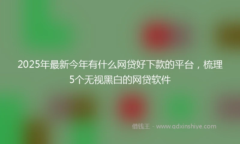 2025年最新今年有什么网贷好下款的平台，梳理5个无视黑白的网贷软件