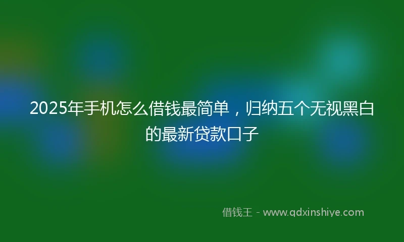 2025年手机怎么借钱最简单，归纳五个无视黑白的最新贷款口子