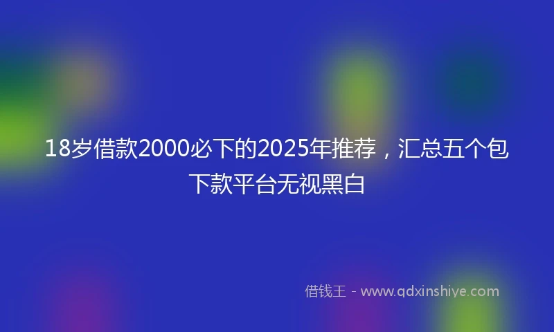 18岁借款2000必下的2025年推荐，汇总五个包下款平台无视黑白