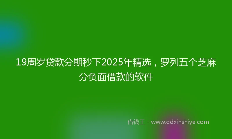 19周岁贷款分期秒下2025年精选，罗列五个芝麻分负面借款的软件