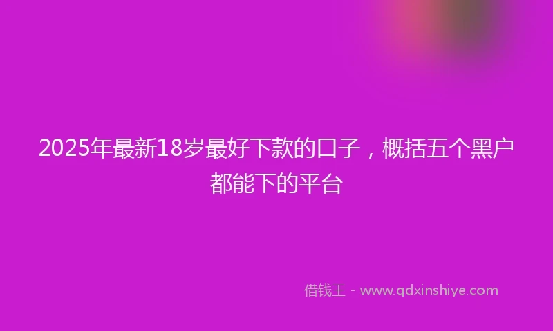 2025年最新18岁最好下款的口子，概括五个黑户都能下的平台