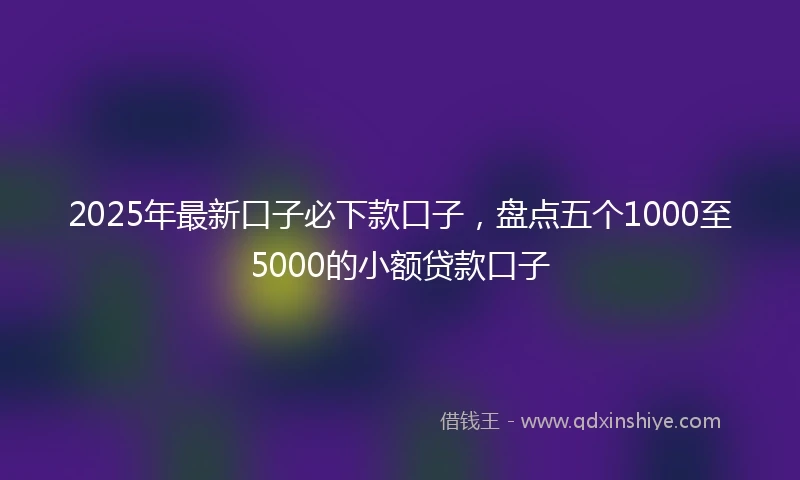 2025年最新口子必下款口子，盘点五个1000至5000的小额贷款口子