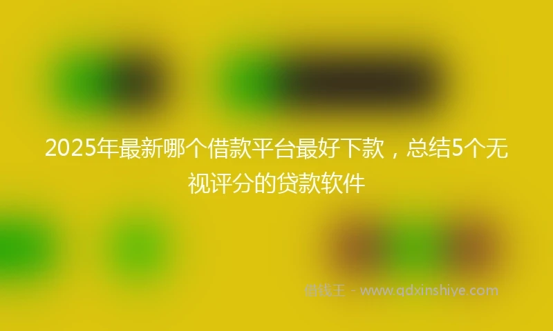 2025年最新哪个借款平台最好下款，总结5个无视评分的贷款软件