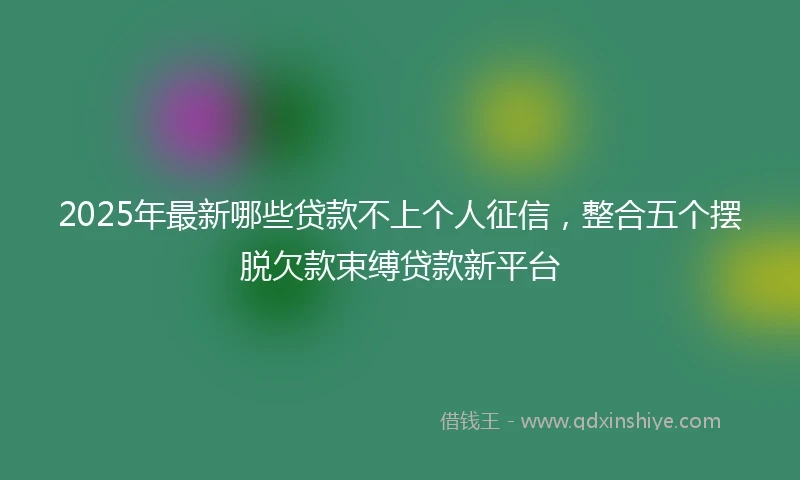 2025年最新哪些贷款不上个人征信，整合五个摆脱欠款束缚贷款新平台